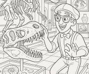 Coloriage Blippi dans la mus&eacute;e