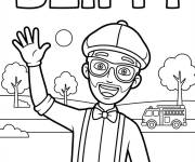 Coloriage Blippi dans la ville