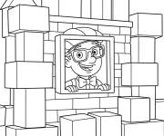 Coloriage Blippi dans le ch&acirc;teau des blocks