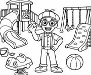 Coloriage Blippi dans le parc