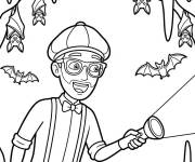 Coloriage Blippi dans une cave