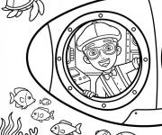 Coloriage Blippi d&eacute;couvre le fond marin