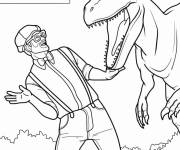 Coloriage Blippi devant le Trex