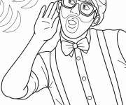 Coloriage Blippi &eacute;coute de la musique