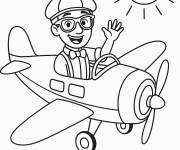 Coloriage Blippi en avion