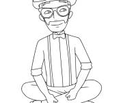 Coloriage et dessins gratuit Blippi en &eacute;moji facile à imprimer