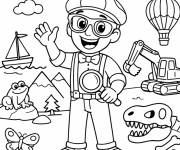 Coloriage Blippi en exploration