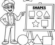 Coloriage Blippi en le&ccedil;on de forme