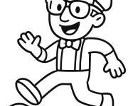 Coloriage Blippi en tirant le ballon