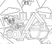 Coloriage Blippi en travaillant dans le chantier