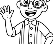 Coloriage Blippi et la signe de main