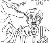 Coloriage Blippi et le dinosaure
