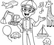 Coloriage Blippi et le savoir