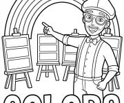 Coloriage Blippi et les couleurs de l'arc en ciel