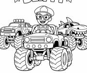 Coloriage Blippi et les monstre trucks
