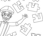Coloriage Blippi et motif en mosa&iuml;que