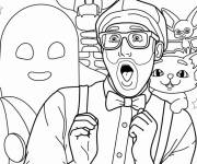 Coloriage Blippi f&ecirc;te le Halloween