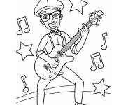 Coloriage et dessins gratuit Blippi guitariste à imprimer