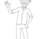 Coloriage et dessins gratuit Blippi l&egrave;ve la main pour dire salut à imprimer