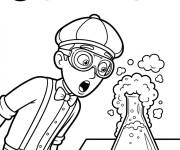 Coloriage Blippi observe le B&eacute;cher bouillonnant