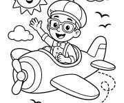 Coloriage Blippi pilote d'avion
