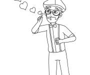 Coloriage et dessins gratuit Blippi pour le saint valentin à imprimer