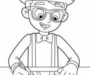 Coloriage Blippi qui aime dessiner