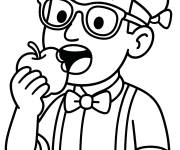 Coloriage Blippi qui aime les pommes