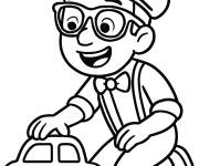 Coloriage Blippi s'amuse avec son jouet en voiture