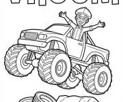 Coloriage Blippi s'amuse dans le monstre truck