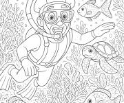 Coloriage Blippi sous marin