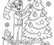 Coloriage Blippi sur le th&egrave;me de no&euml;l