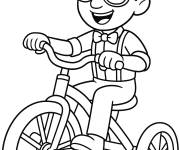 Coloriage Blippi sur le tricycle