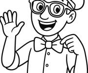 Coloriage Blippi te salue