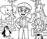 Coloriage Blippi tour dans le zoo