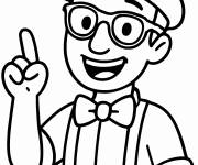 Coloriage Blippi trouve une id&eacute;e