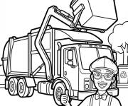 Coloriage Camion &agrave; ordures Blippi