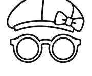 Coloriage Chapeau et lunettes de Blippi