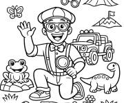 Coloriage Concept de Blippi l'explorateur