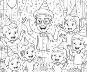 Coloriage Fete de l'anniversaire de Blippi