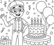 Coloriage Joyeux anniversaire Blippi