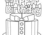 Coloriage Joyeux anniversaire Blippi avec un g&acirc;teau