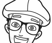 Coloriage Joyeux Blippi en portrait