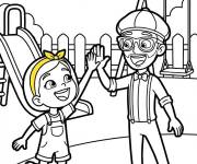 Coloriage Meekah et Blippi dans le parc