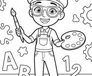 Coloriage Meekah peint une image