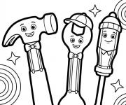 Coloriage Outils dr&ocirc;les de Blippi