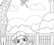 Coloriage Petit Blippi dans le zoo