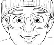 Coloriage Portrait de Blippi d&eacute;taill&eacute;