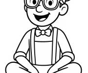 Coloriage Pose de Blippi assis