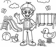 Coloriage Sc&egrave;ne de Blippi au parc